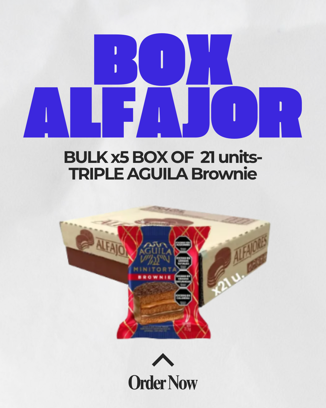 Águila Triple Alfajor | 5-Box Pack of 21 Units Each | Chocolate & Dulce de Leche