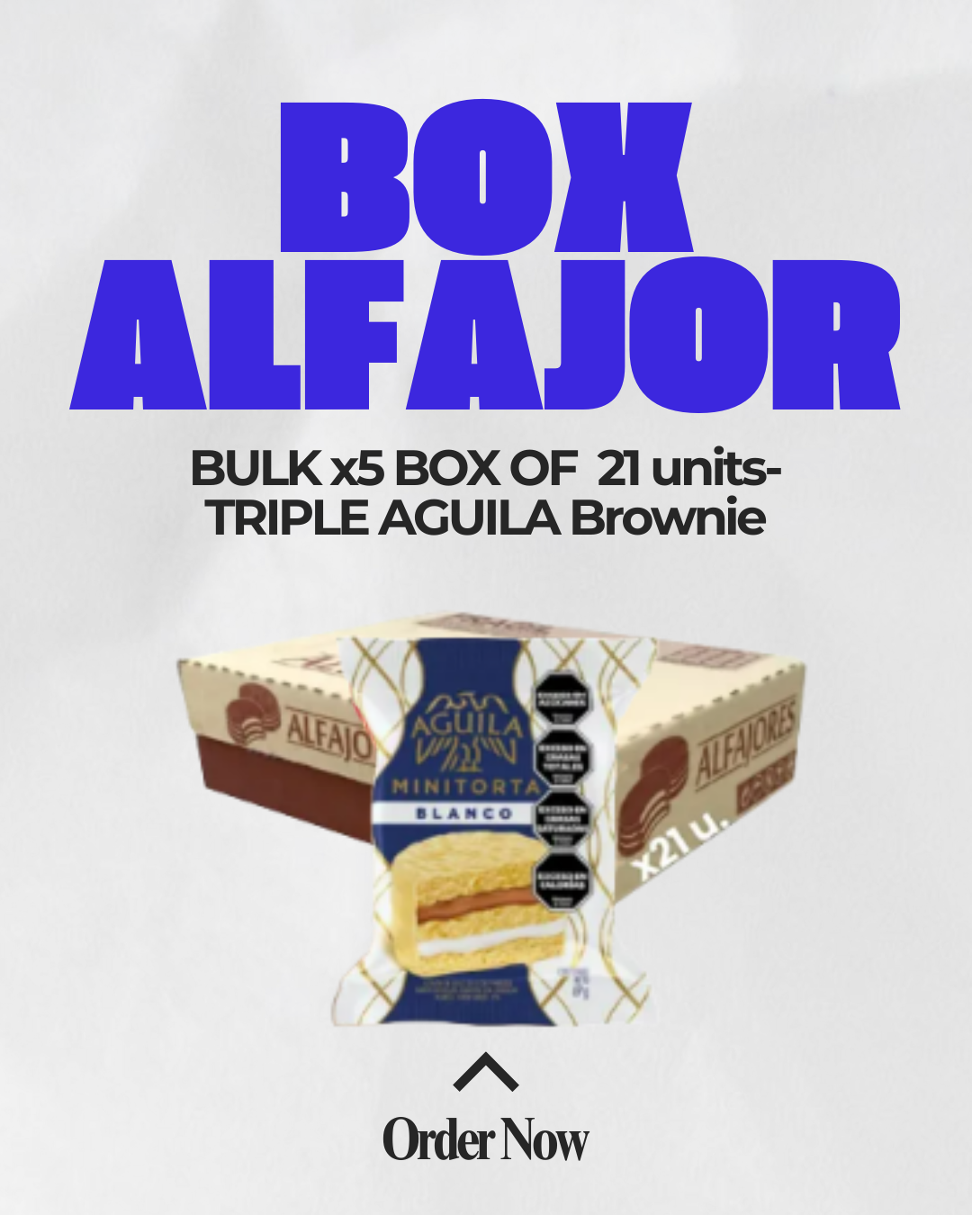 Águila Triple Alfajor | 5-Box Pack of 21 Units Each | Chocolate & Dulce de Leche