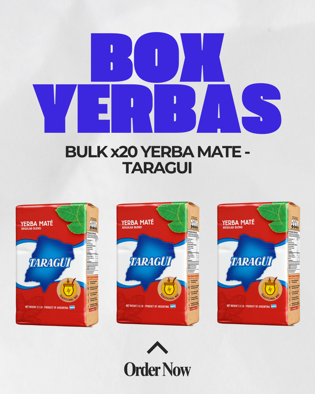 Taragüi Yerba Mate – Traditional Cut – 1 kg (Pack of 20 Units) – Argentine Loose Leaf Herbal Tea