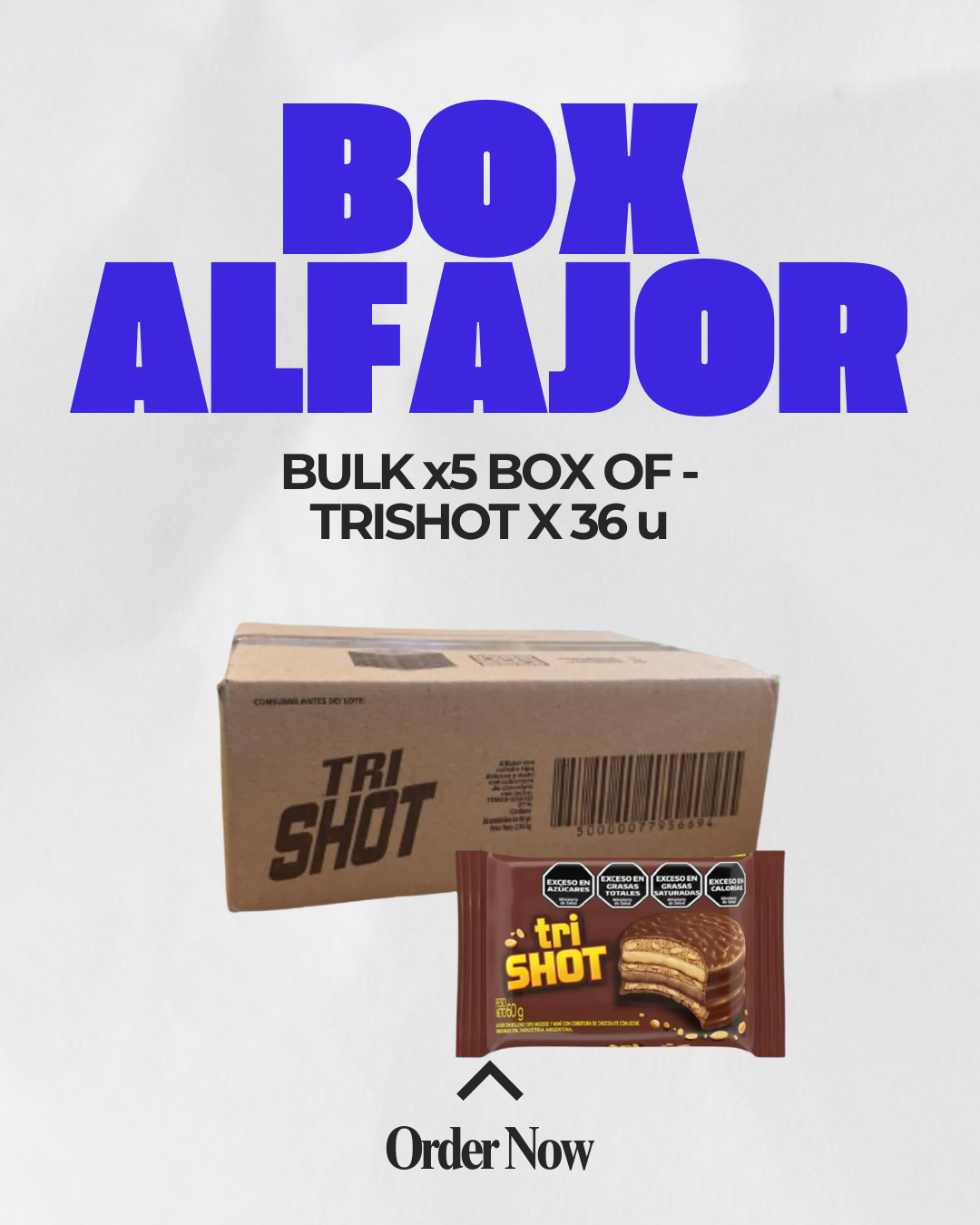 Box of 5 × 36-Count Tri Shot Alfajores – Premium Dulce de Leche | Handmade Argentine Alfajores