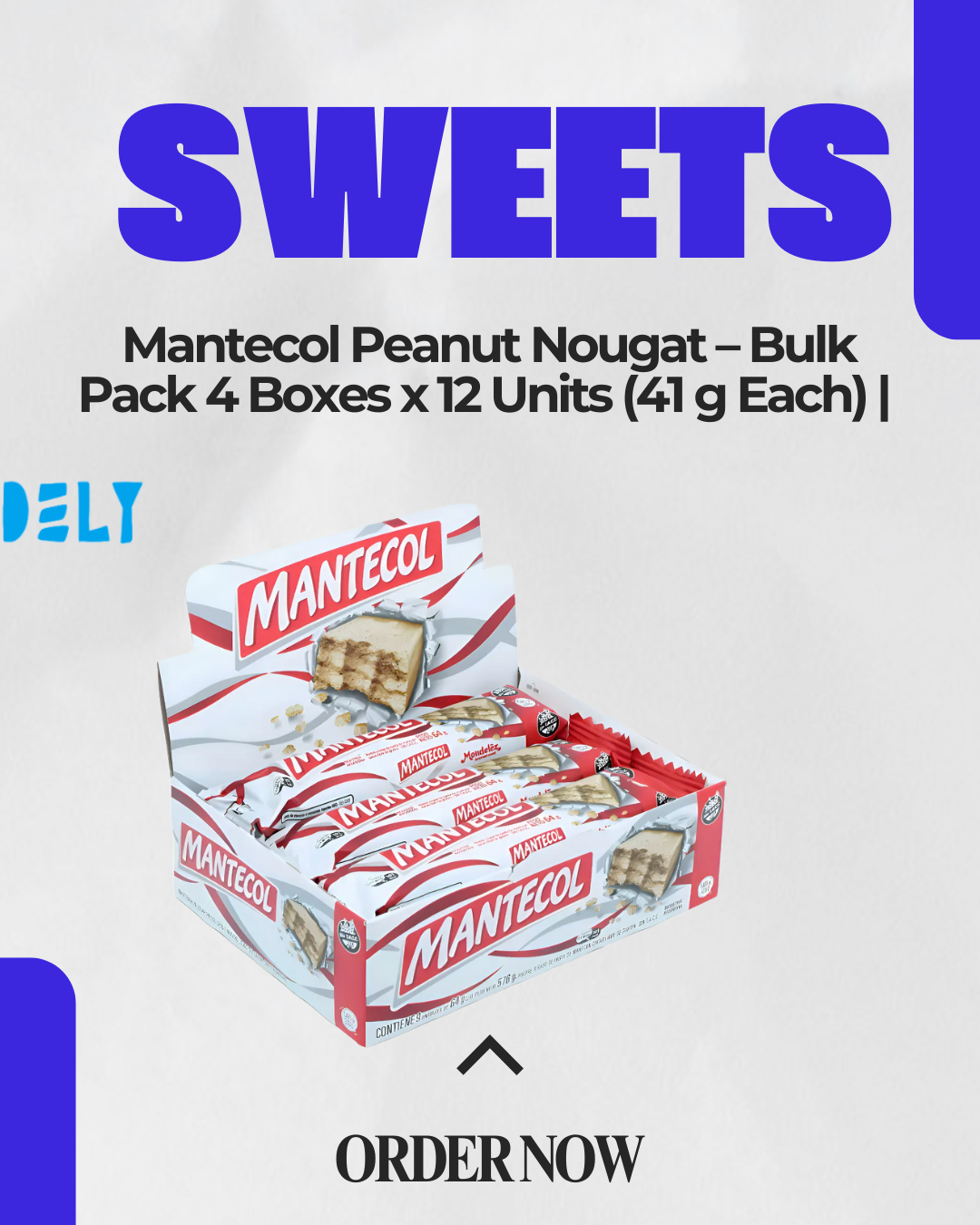 Mantecol Peanut Nougat – Bulk Pack 4 Boxes x 12 Units (41 g Each) | Wholesale Candy