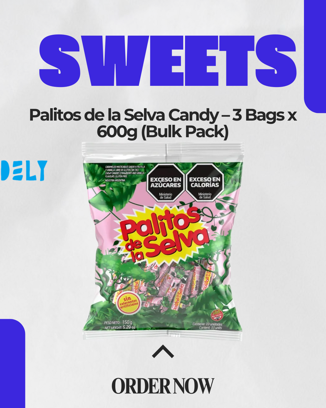 Palitos de la Selva Candy – 3 Bags x 600g (Bulk Pack)