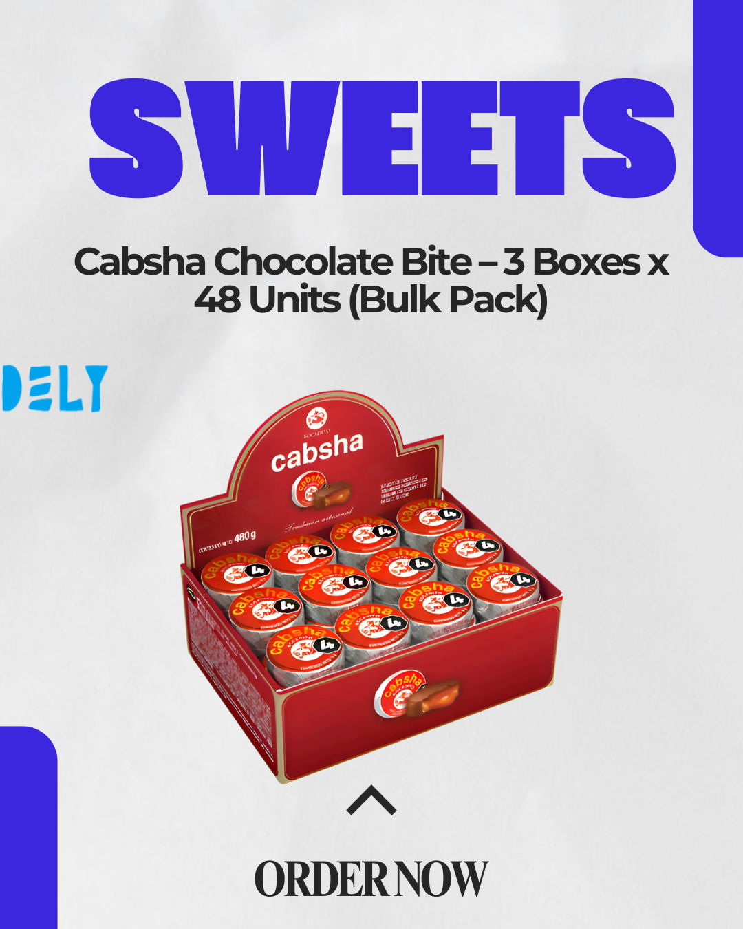 Cabsha Chocolate Bite – 3 Boxes x 48 Units (Bulk Pack)