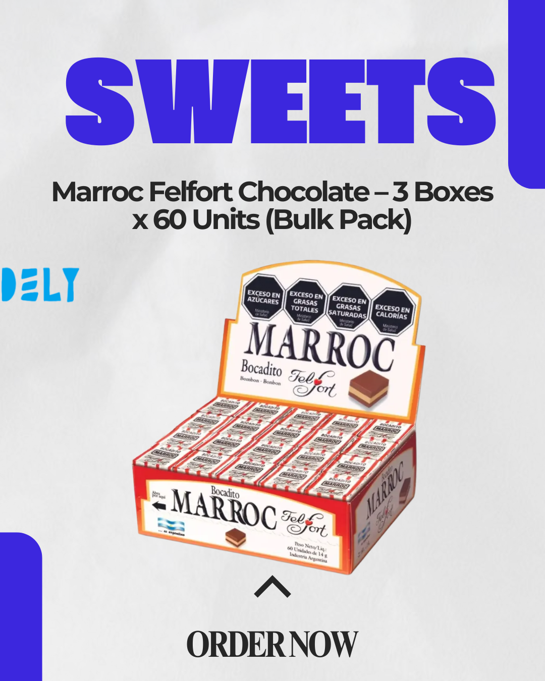 Marroc Felfort Chocolate – 3 Boxes x 60 Units (Bulk Pack)
