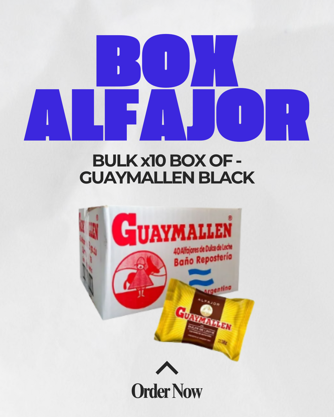 Bulk Pack x10 Boxes Guaymallén Alfajor – 40 Units per Box – 38g Each