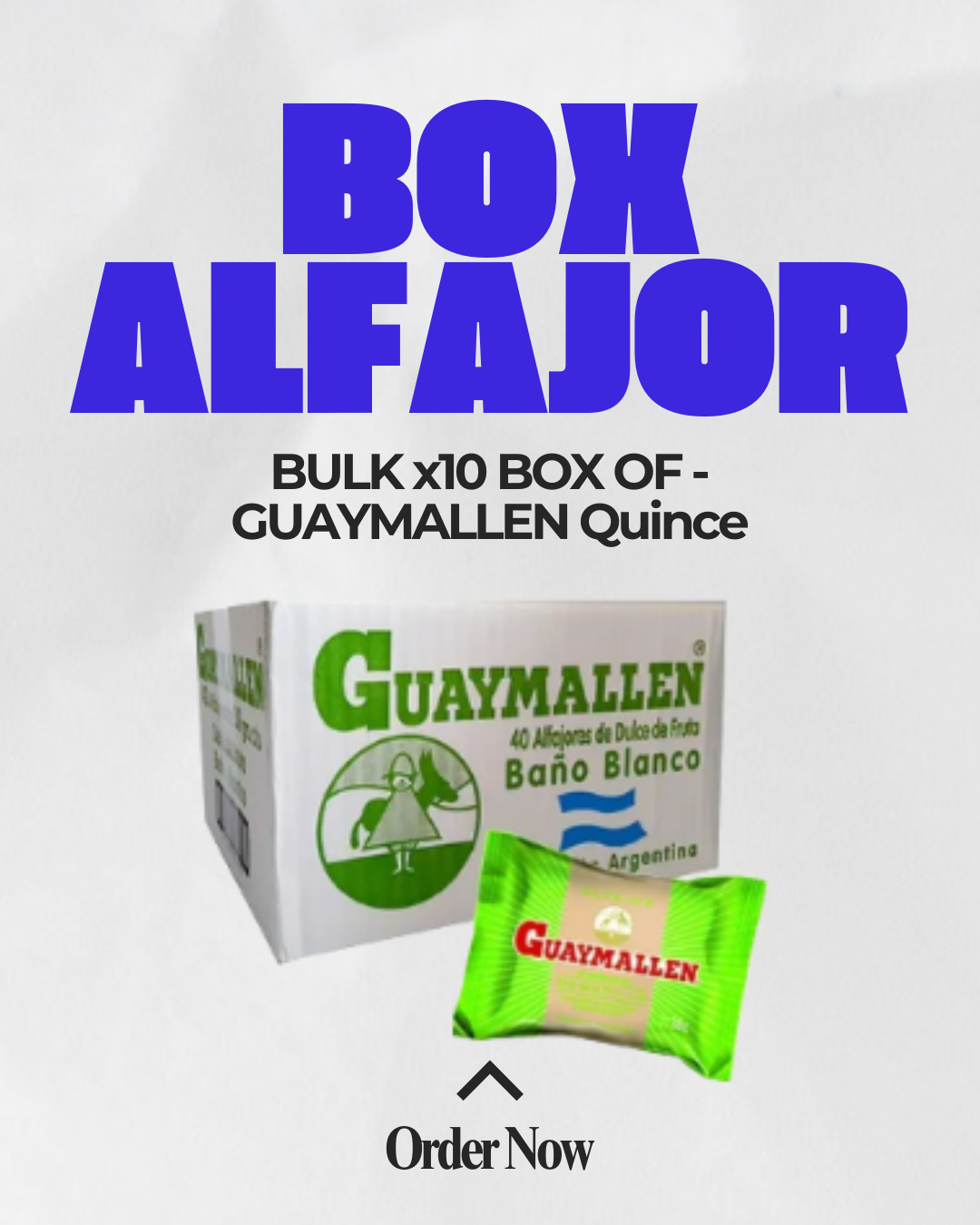 Bulk Pack x10 Boxes Guaymallén Alfajor – 40 Units per Box – 38g Each